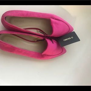 Pink Velvet Flats
